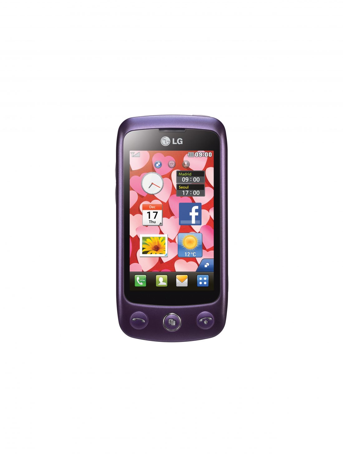 Front view of the LG Cookie Plus in Purple