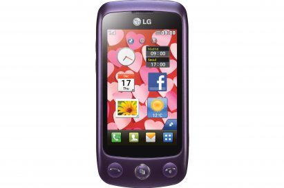 Front view of the LG Cookie Plus in Purple