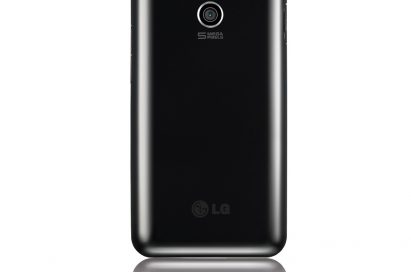 Rear view of the LG Optimus Chic’s black variant