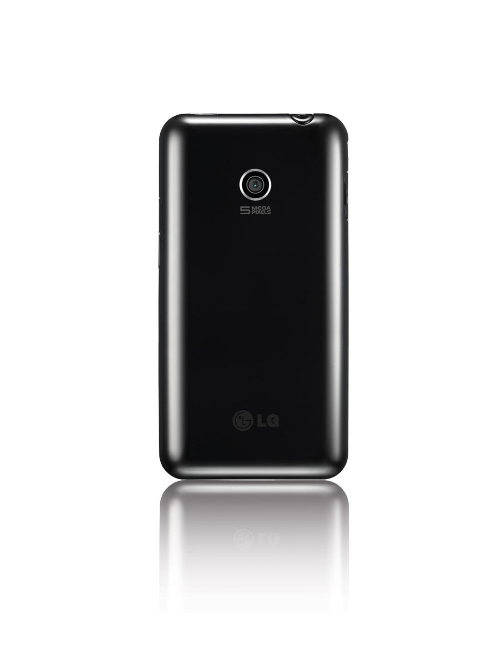 Rear view of the LG Optimus Chic’s black variant