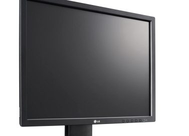 The LG E10 LED Monitor facing 30-degrees to the right