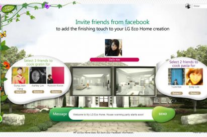 The Facebook friend invitation feature of LG’s My Eco Home website