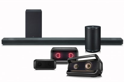 LG’s Speaker Lineup including its LG SoundBar, Portable speaker and ThinQ Speaker
