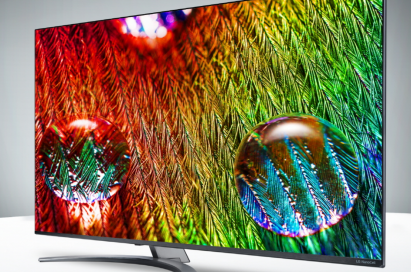 LG’s 75-inch NanoCell 8K television seen from at a 15-degree angle